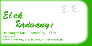 elek radvanyi business card